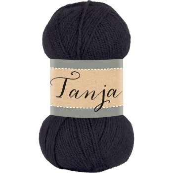 Garn Tanja 220 Svart 100g Falkgarn.