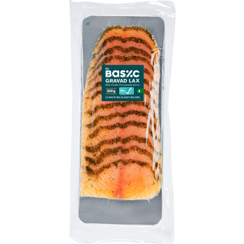 Lax Gravad Skivad Upptinad 300g ICA Basic.