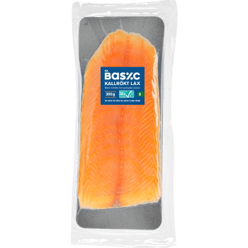 Lax Kallrökt Skivad Upptinad 300g ICA Basic.