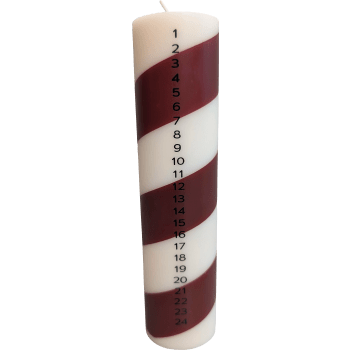 Kalenderljus swirl wine H20cm ICA.