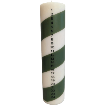 Kalenderljus swirl grön H20cm ICA.