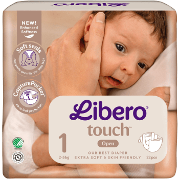 Blöjor Touch Storlek 1 2-5kg Miljömärkt 22-p Libero.