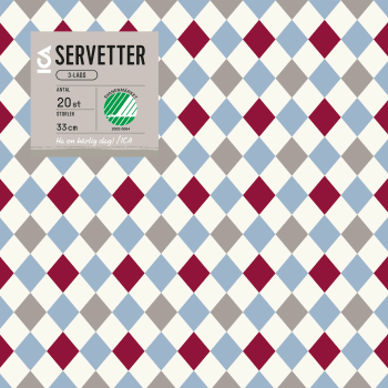 Servett 33cm Harlequin 20-p ICA.