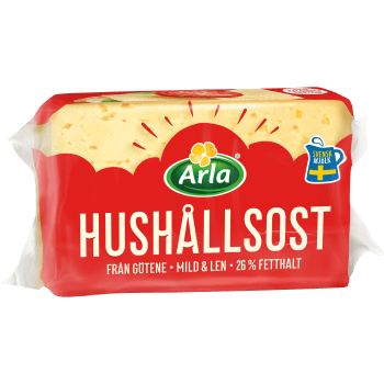 Götene Hushållsost 26% ca 500g Arla.