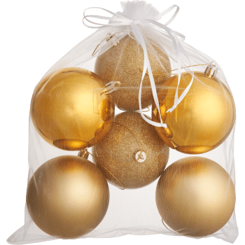 Julkulor 8cm guld 6p ICA.