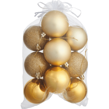 Julkulor 6cm guld 12p ICA.