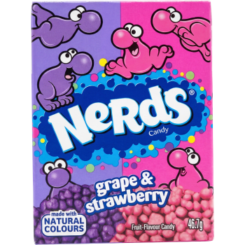 Godis Grape & Strawberry 46g Nerds.