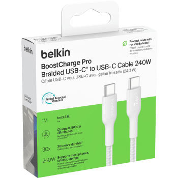 USB-C To USB-C 240W 1m vit Belkin.