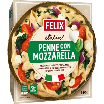 Penne con mozzarella Fryst 380g Felix.
