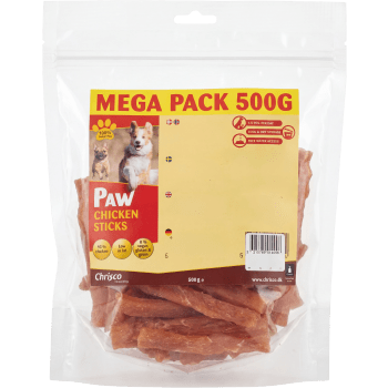 Kompletteringsfoder Hund Paw Chicken Sticks Mega Pack 500g Chrisco.