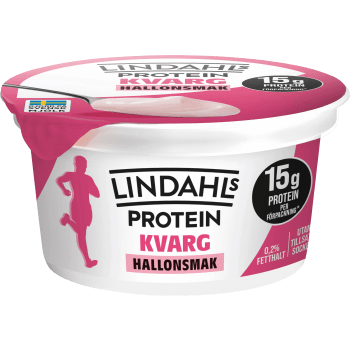 Kvarg Hallonsmak 0,2% 150g Lindahls.