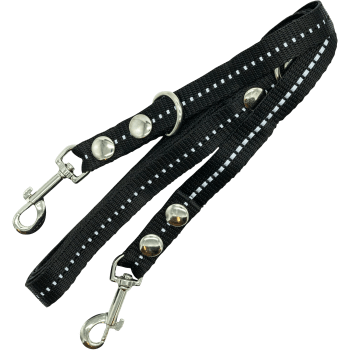Hundkoppel Med Reflex 220cm Svart/grå 1pack Happy Petzy.