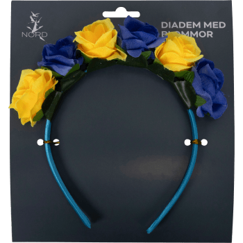 Blomdiadem gul/blå.