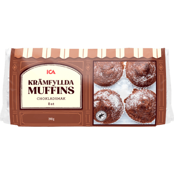 Chokladmuffins Krämfyllda 8-pack 240g ICA.