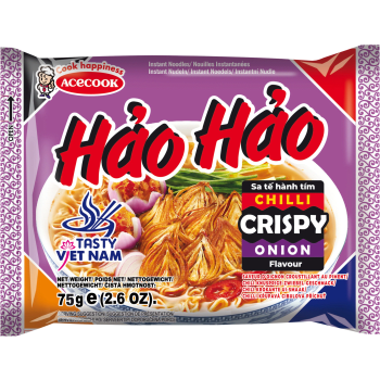 Snabbnudlar Hao Hao Crispy chili 75g Acecook.