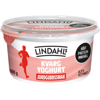Kvarg Jordgubb 0,2% 500g Lindahls.