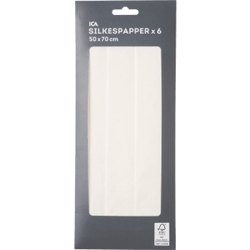 Silkespapper vit 6 ark 50 x 70 cm.