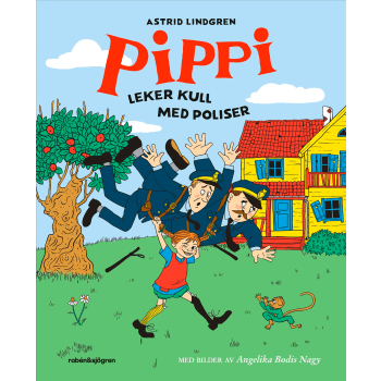 Pippi leker kull med poliser.