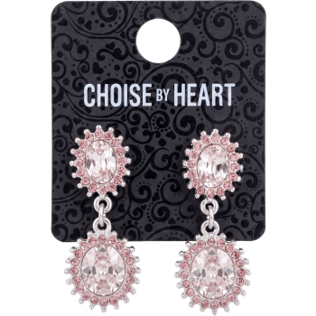 Örhängen Kristall Rosa 2st Choise By Heart.