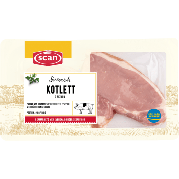 Fläskkotlett Färsk Skivad 300g Scan.