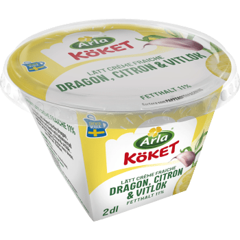 Crème fraiche Lätt Dragon Citron & Vitlök 11% 200ml Arla Köket®.