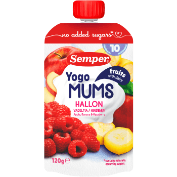Yogo mums Äpple, banan & hallon Från 1år 120g Semper.