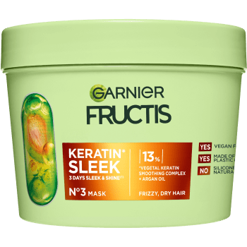 Hårinpackning Keratin Sleek 370ml Fructis.