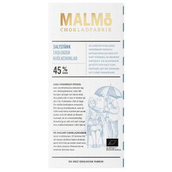 Chokladkaka Mörk Choklad Saltstänk 45% 80g Malmö Chokladfabrik.