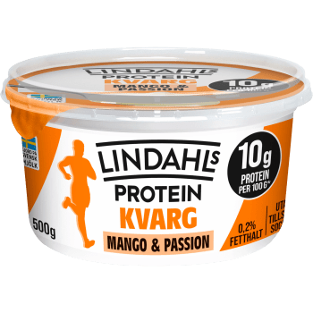 Kvarg Mango & Passionsfrukt 0,2% 500g Lindahls.