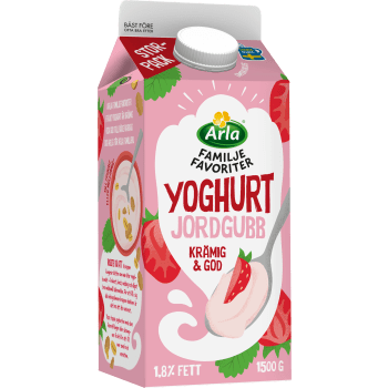 Yoghurt Familjefavoriter Jordgubb 1500g Arla®.