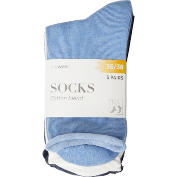 Socka 5p blå mix 36/38 mywear.