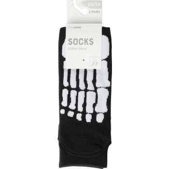 Socka 2p Skelett Svart 35/39 MyWear.