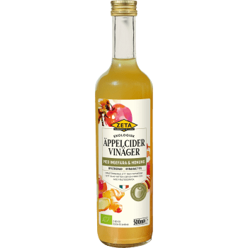 Äppelcidervinäger ingefära honung 500ml Zeta.