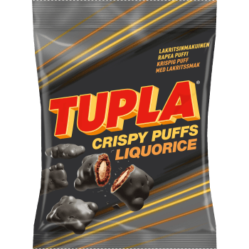 Crispy Puffs Liquorice 140g Tupla.