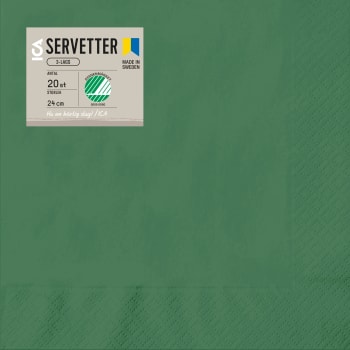 Servett 24cm Mörkgrön 20-p ICA.