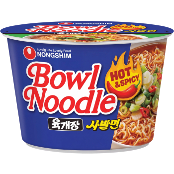 Snabbnudlar Bowl Hot & Spicy 100g Nongshim.
