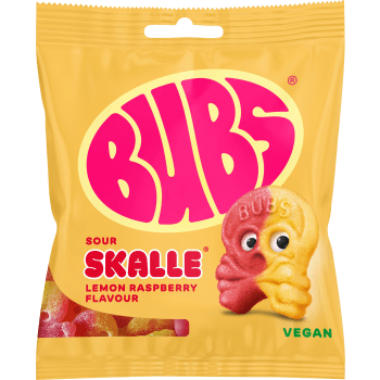 Godispåse Lemon & Raspberry Skalle 155g BUBS.