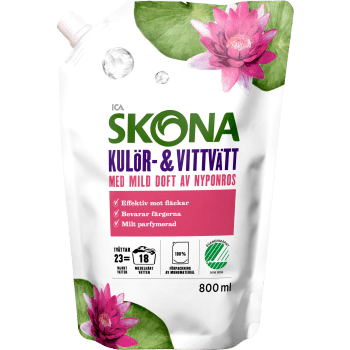 Tvättmedel Nyponros 800ml ICA Skona.