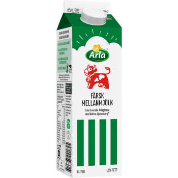 Färsk mellanmjölk 1,5% 1l Arla Ko®.