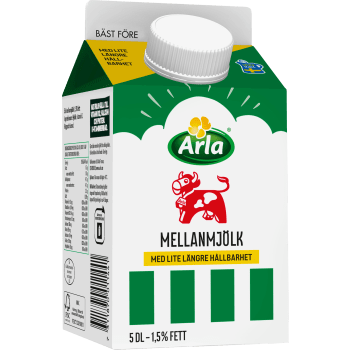 Mellanmjölk Lång hållbarhet 1,5% 5dl Arla Ko®.