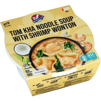 Tom kha noodle soup shrimp wonton 240g Kitchen Joy.