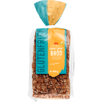 Danskt Grovt Bröd Glutenfri 500g ICA.