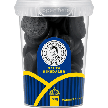 Lakrits Salta Riksdaler 195g Lakritskungen.