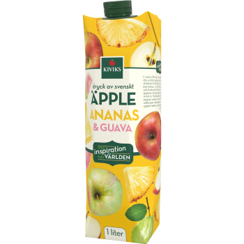 Fruktdryck Svenska Äpplen,Ananas & Guava 1l Kiviks.