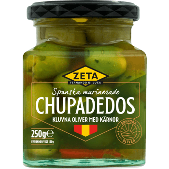 Chupadedos oliver med kärnor 250g Zeta.