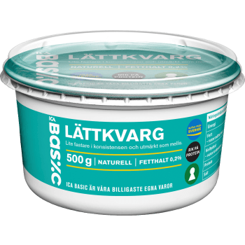 Lättkvarg Naturell 0,2% 500g ICA Basic.
