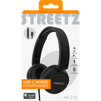 Hörlur on-ear HC210 svart Streetz.