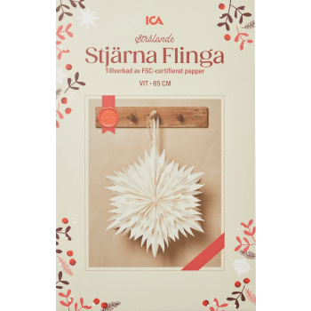 Stjärna flinga vit 65cm ICA.