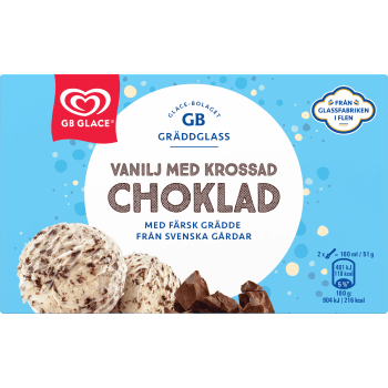 Glass Vanilj krossad choklad 500ml GB Gräddglass.