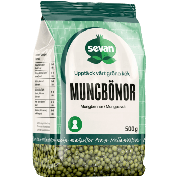 Mungbönor gröna torkade 500g Sevan.